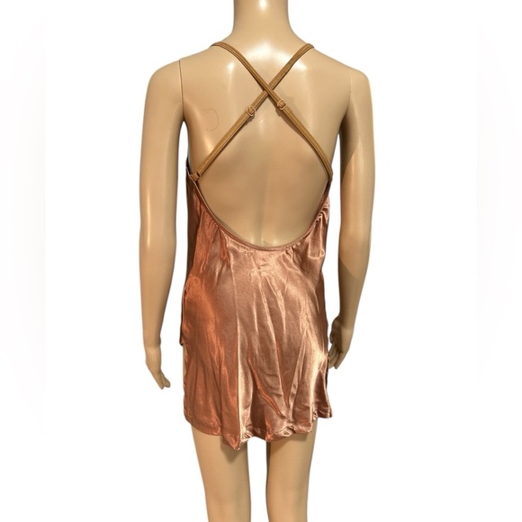 Sleek Copper Satin Dress - Picture 4 of 5
